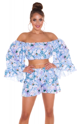 Top deasupra buricului Sexy Floral Carmen