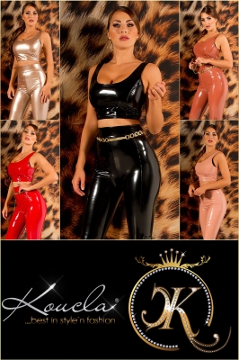 Topuri cu buricul gol sexy Latex Look