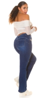 Blugi Sexy cu talie inalta Bootcut sclipici detaliu