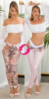 Blugi skinny Sexy 2in1 cu imprimeu floral