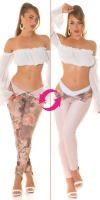 Blugi skinny Sexy 2in1 cu imprimeu floral