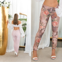 Blugi skinny Sexy 2in1 cu imprimeu floral