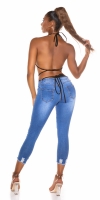 Blugi skinny Sexy cu Net cu petice