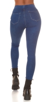 Blugi skinny Sexy cu talie inalta sclipici detail