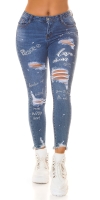 Blugi skinny Sexy Statement Denim cu aspect uzat