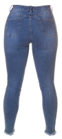 Blugi skinny Sexy Statement Denim cu aspect uzat