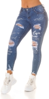 Blugi skinny Sexy Statement Denim cu aspect uzat