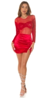 Body sexy transparent cu sclipici detaliu