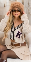 Cardigan sexy tricot in College Style