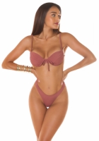 Slip Costum de baie in doua piese sexy cu talie inalta Brazilian