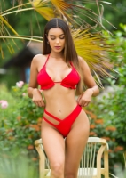 Slip Costum de baie in doua piese sexy cu talie inalta decupaje