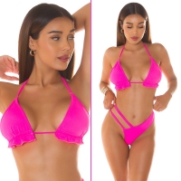 Sutien Costum de baie in doua piese sexy Triangel cu incretituri