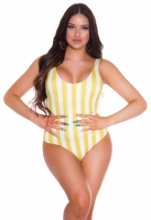 Costum de baie intreg Sexy cu dungi si sclipici Thread