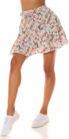 Fusta pantaloni Sexy cu imprimeu floral & curea care se leaga