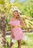 Fuste Bluza cu umerii goi Compleu Sexy Matching Set: + talie inalta