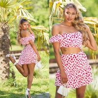 Fuste Bluza cu umerii goi Compleu Sexy Matching Set: + talie inalta