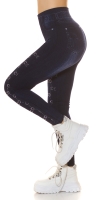 Jeggings Sexy cu talie inalta sclipici