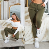 la moda cu talie inalta Jogger buzunare