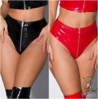 Pantalonasi scurti sexy Latexlook cu fermoar