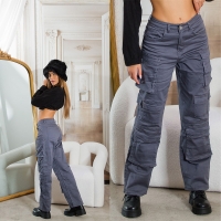 Pantaloni Sexy cu talie inalta Cargo 