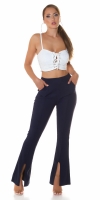 Pantaloni Sexy cu talie inalta crapatura pe picior