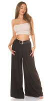 Pantaloni sexy cu talie inalta evazati curea