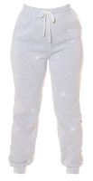 Pantaloni Sexy cu talie inalta Jogger sclipici