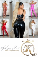 Pantaloni sexy cu talie inalta Latex Look