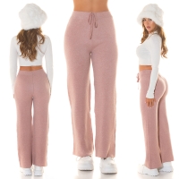 Pantaloni Sexy cu talie inalta tricot evazati Loungewear Style