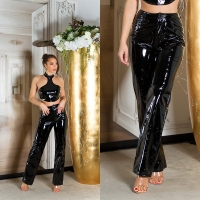 Pantaloni sexy Latexlook evazati