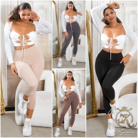 Pantaloni trei sferturi Colanti Sexy Musthave cu talie inalta