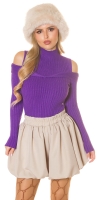 Pulover Sexy tricot cu decupaje umerii goi Look