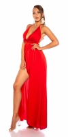 Rochie lunga Sexy Satin-Look spatele gol