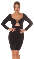 Rochie maneca lunga Sexy cu decupaje