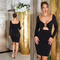 Rochie maneca lunga Sexy cu decupaje