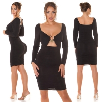 Rochie maneca lunga Sexy cu decupaje