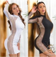 Rochie mini cu maneca lunga sexy sclipici