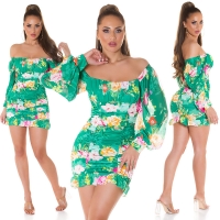 Rochie mini sexy Boho cu flori