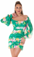 Rochie mini sexy Boho cu flori