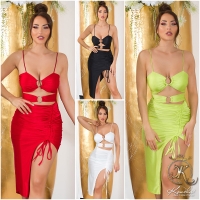 Rochie mini Sexy decupaje cu fronseuri ring detail