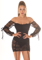 Rochie mini sexy umerii goi dantela