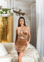 Rochie mini sexy Velvet-Look Neckholder