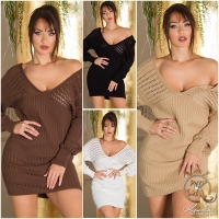 Rochie tricot cu maneca lunga Sexy larg