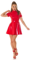 Rochii sexy Latex Look cu maneca scurta Skater-