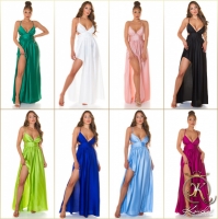 Rochii sexy tip satin Maxi cu XL crapatura pe picior