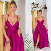 Rochii sexy tip satin Maxi cu XL crapatura pe picior