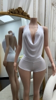 Salopete dama care se leaga in jurul gatului Sexy cu XXL back decupaje