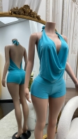 Salopete dama care se leaga in jurul gatului Sexy cu XXL back decupaje