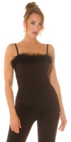 Salopete de club dama Sexy Musthave cu feather detaliu