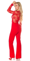 Salopete de club dama sexy Musthave Wide-Leg cu dantela